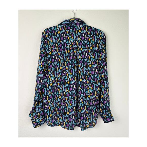Gibson Women's Long Sleeve Shirt Blouse Sz Large Abstract Multicolor Workwear - Picture 2 of 9